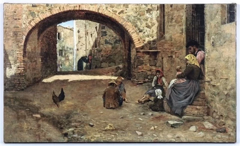 Angiolo - Scorso di paese con figure
